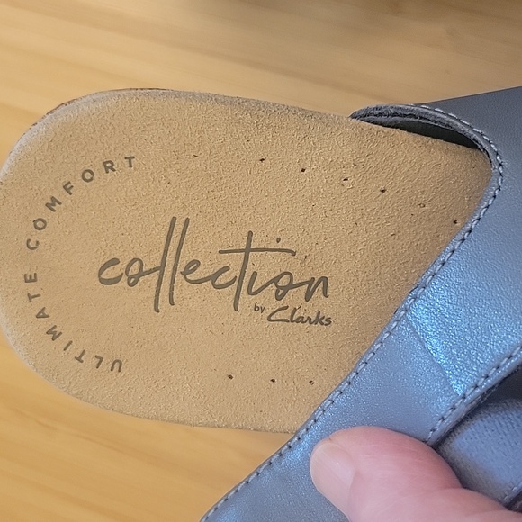 Clark's Lafley Joy Leather Cork Wedge Size 9 - Picture 7 of 9